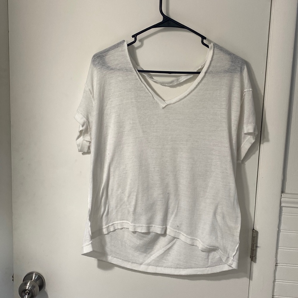 Casual White T shirt with low cut back!